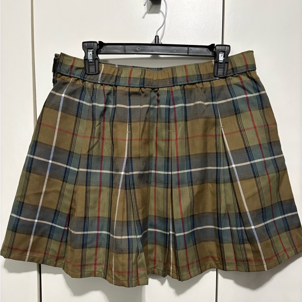 DIXXON “The Mason” Plaid Skater Skirt - Green and Brown